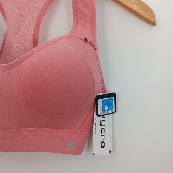 LAYER8 MAXIMUM SUPPORT WOMENS PINK SPORT BRA SIZE MEDIUM - Picture 15 of 16